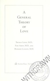 A General Theory of Love cover